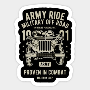 Army Ride Jeep | Miliarty Rides | WW2 US Army | Military Vehicles Sticker